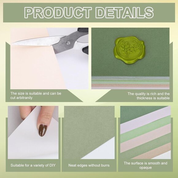 60 Sheet 8.5 x 11 Inch Nude Sage Green Card Stock Paper Thick Paper Cards Colore - Picture 3 of 7